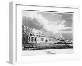Somerset House, from the Thames, London, 19th Century-H le Keux-Framed Giclee Print