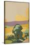 Somerset Scenery, in Art Deco Style-null-Stretched Canvas