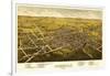 Somerville, New Jersey - Panoramic Map-Lantern Press-Framed Art Print