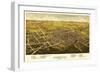 Somerville, New Jersey - Panoramic Map-Lantern Press-Framed Art Print