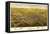 Somerville, New Jersey - Panoramic Map-Lantern Press-Framed Stretched Canvas