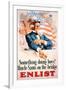 Something Doing Boys! Uncle Sam's on the Bridge Enlist'-null-Framed Giclee Print