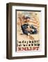 Something Doing Boys! Uncle Sam's On The Bridge-null-Framed Art Print