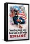 Something's Doing Boys! Uncle Sam's at the Bridge-null-Framed Stretched Canvas