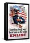 Something's Doing Boys! Uncle Sam's at the Bridge-null-Framed Stretched Canvas