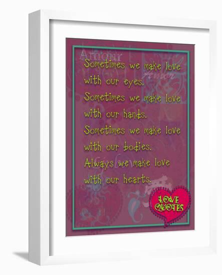 Sometimes We Make Love with Our Eyes-Cathy Cute-Framed Giclee Print