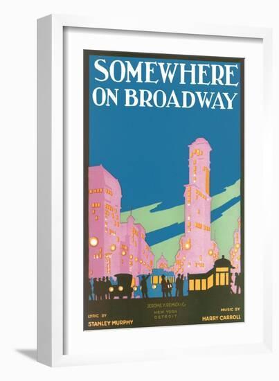 Somewhere on Broadway, Sheet Music, New York-null-Framed Art Print