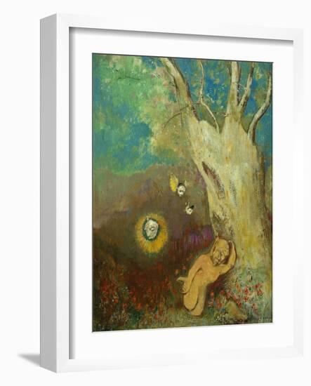 Sommeil de Caliban-Caliban's sleep (Shakespeare, The Storm), 1895-1900. Wood,48,3 x 38,5 cm-Odilon Redon-Framed Giclee Print