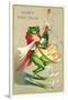 Sommelier Frog Popping Champagne Cork-null-Framed Art Print