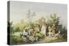 Sommerlust. 1844-Ludwig Richter-Stretched Canvas