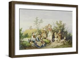 Sommerlust. 1844-Ludwig Richter-Framed Giclee Print