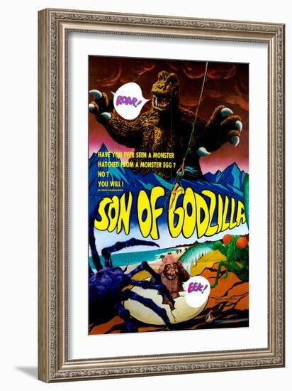 Son of Godzilla, (AKA Kaijuto No Kessen: Gojira No), 1967-null-Framed Art Print