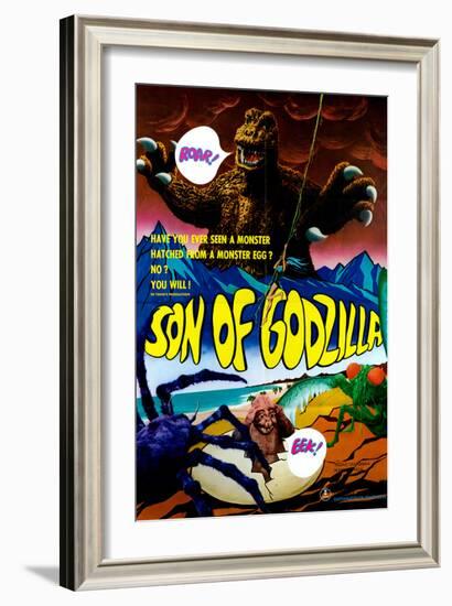 Son of Godzilla, (AKA Kaijuto No Kessen: Gojira No), 1967-null-Framed Art Print