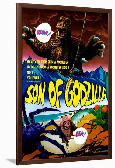 Son of Godzilla, (AKA Kaijuto No Kessen: Gojira No), 1967-null-Framed Art Print