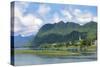 Son River and Catholic Church in the Phong Nha Ke Bang National Park, Quang Binh, Vietnam, Indochin-Alex Robinson-Stretched Canvas