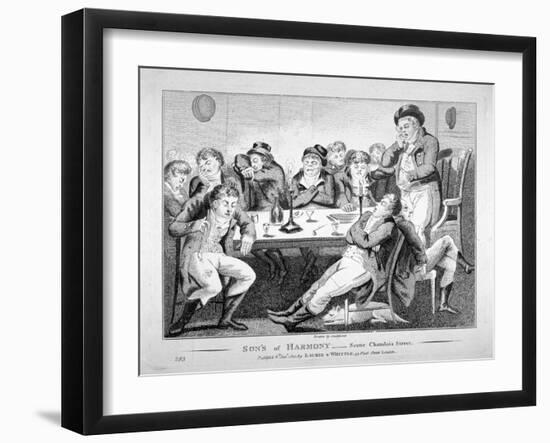 Son's of Harmony - Scene Chandois Street, 1801-Isaac Cruikshank-Framed Giclee Print