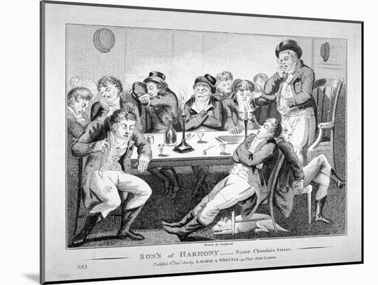 Son's of Harmony - Scene Chandois Street, 1801-Isaac Cruikshank-Mounted Giclee Print