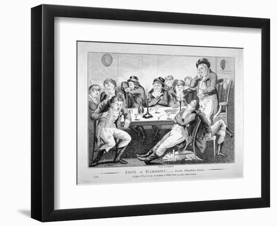 Son's of Harmony - Scene Chandois Street, 1801-Isaac Cruikshank-Framed Premium Giclee Print