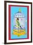 Song Bird in Cage-null-Framed Art Print