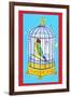 Song Bird in Cage-null-Framed Art Print