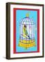 Song Bird in Cage-null-Framed Art Print