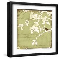 Song Birds I - Green-Amy Melious-Framed Art Print