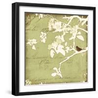 Song Birds I - Green-Amy Melious-Framed Art Print
