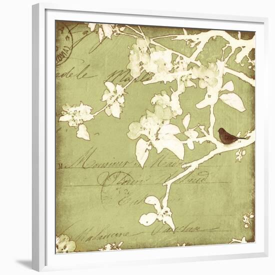 Song Birds I - Green-Amy Melious-Framed Premium Giclee Print
