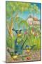 Song Birds on a Watering Can in a Garden of Tulips-ZPR Int’L-Mounted Giclee Print