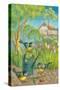 Song Birds on a Watering Can in a Garden of Tulips-ZPR Int’L-Stretched Canvas