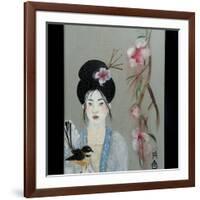 Song Dynasty Women with Fantail, 2016 detail-Susan Adams-Framed Giclee Print