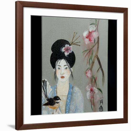 Song Dynasty Women with Fantail, 2016 detail-Susan Adams-Framed Giclee Print