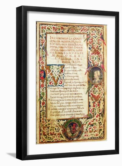 Song in Praise of Laure, from "Sonetti, Canzoni E Triomphi" by Petrarch 1470-null-Framed Giclee Print