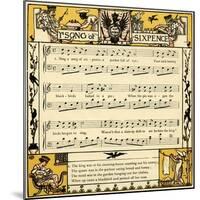 Song of sixpence-Walter Crane-Mounted Giclee Print