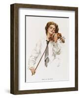 Song of the Soul - an American Violinist Performs with Feeling-null-Framed Art Print