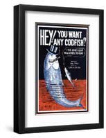 Song Sheet Cover: Hey! You Want Any Codfish?-null-Framed Art Print