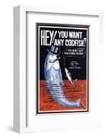 Song Sheet Cover: Hey! You Want Any Codfish?-null-Framed Art Print