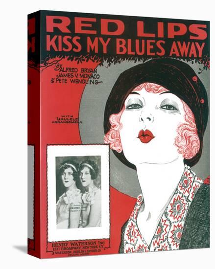 Song Sheet Cover: Red Lips Kiss My Blues Away-null-Stretched Canvas