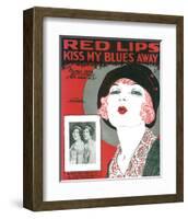 Song Sheet Cover: Red Lips Kiss My Blues Away-null-Framed Art Print