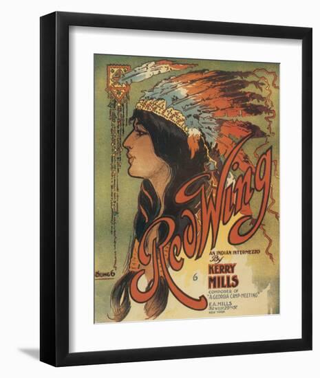 Song Sheet Cover: Red Wing, an Indian Intermezzo by Kerry Mills-null-Framed Premium Giclee Print