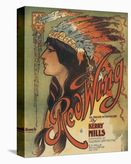 Song Sheet Cover: Red Wing, an Indian Intermezzo by Kerry Mills-null-Stretched Canvas