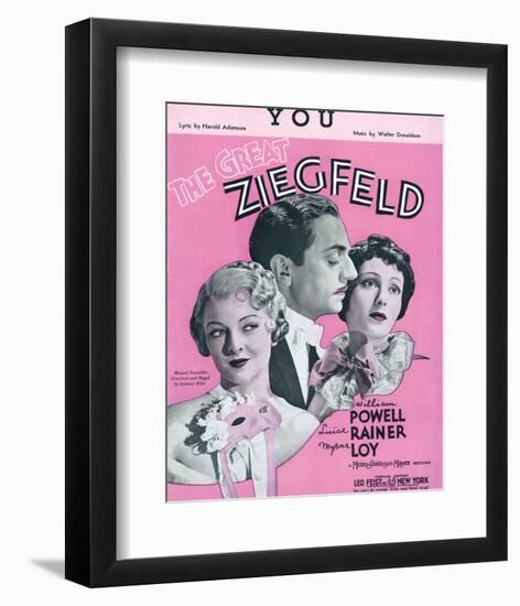 Song Sheet Cover: The Great Ziegfield-null-Framed Art Print