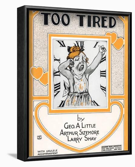 Song Sheet Cover: Too Tired-null-Framed Art Print