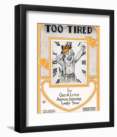 Song Sheet Cover: Too Tired-null-Framed Art Print