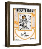 Song Sheet Cover: Too Tired-null-Framed Art Print