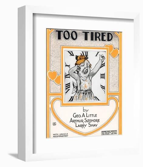 Song Sheet Cover: Too Tired-null-Framed Art Print