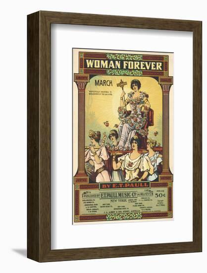 Song Sheet Cover: Woman Forever March By E.T. Paull-null-Framed Art Print