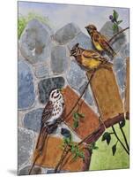 Song Sparrow and Cedar Waxwings-Charlsie Kelly-Mounted Giclee Print