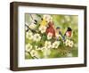 Songbirds on a Flowering Branch-William Vanderdasson-Framed Giclee Print