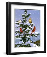 Songbirds on a Limb-William Vanderdasson-Framed Premium Giclee Print